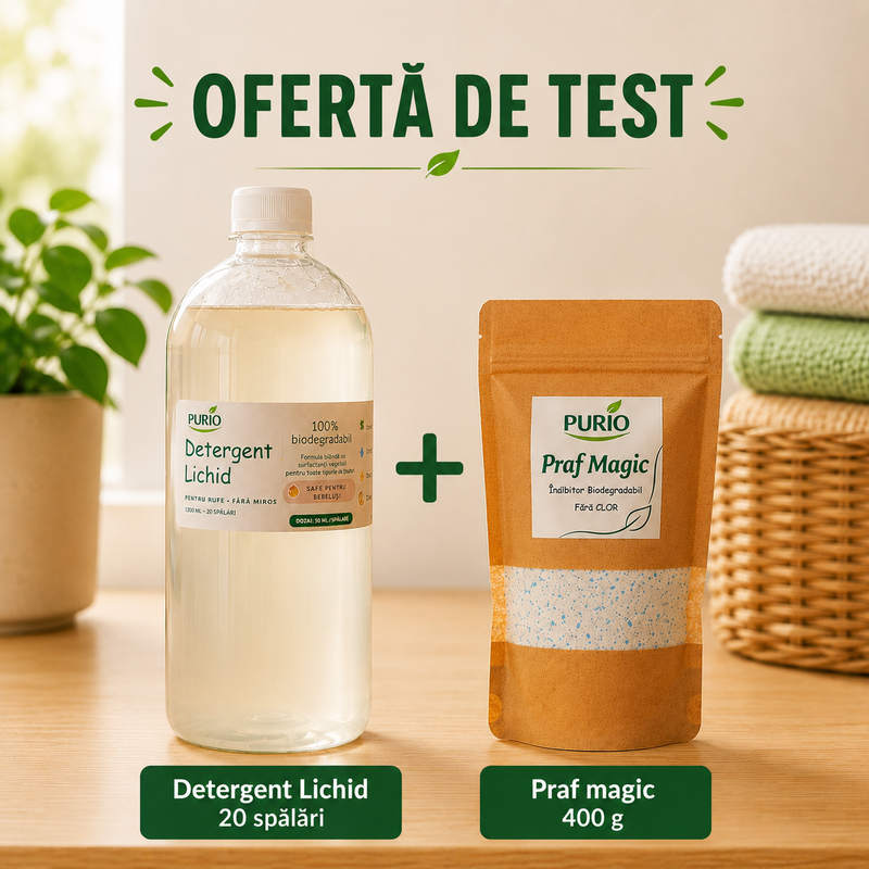 Ofertă de Test — Detergent Lichid 20 Spălări + Praf Magic 400g