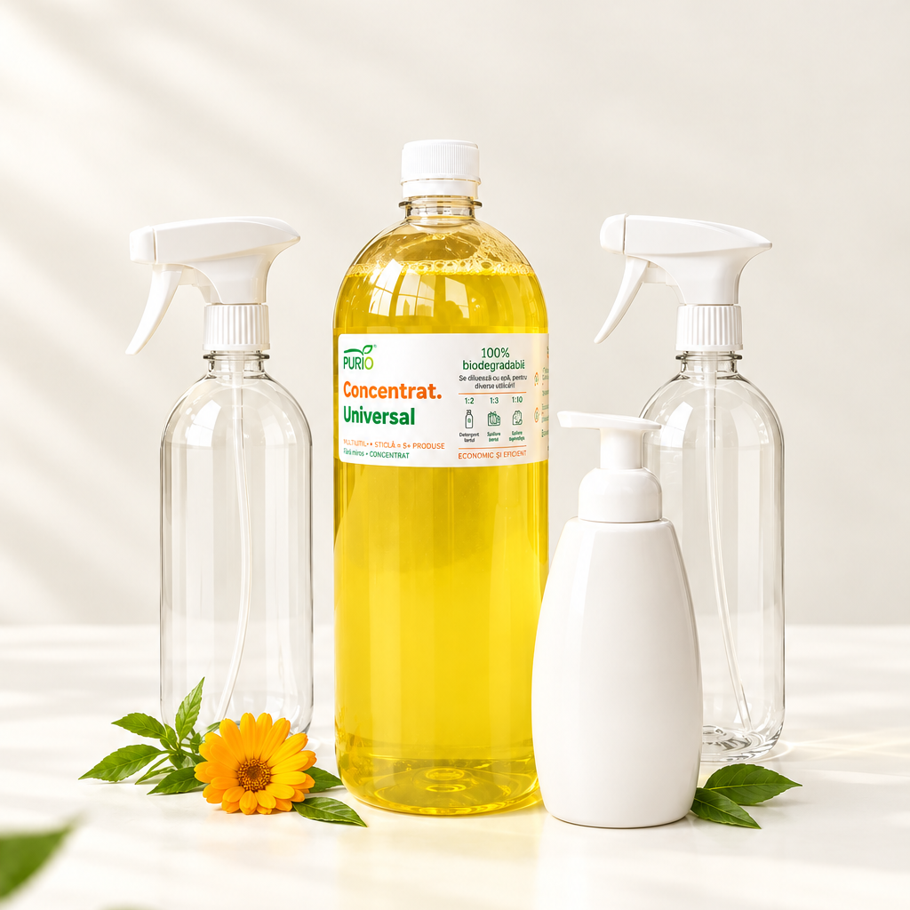 Concentrat Universal PURIO 1L — Multi-uz cu Gălbenele + 3 Recipiente CADOU